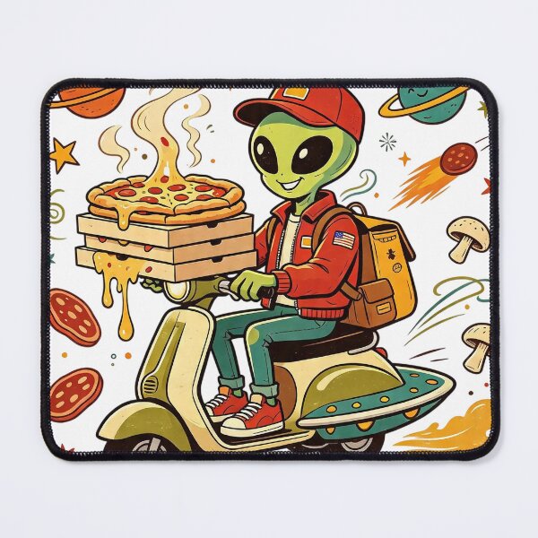 Item preview, Delivered From Space Alien Pizza designed and sold by NatalieJeans.
