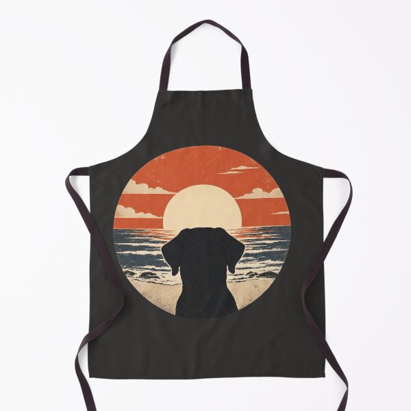 Item preview, Labrador Retriever Silhouette Sunset | Retro Ocean Dog Art designed and sold by FireWildChild.