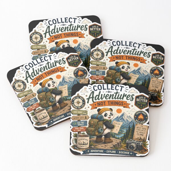 Item preview, Collect Adventures Not Things Panda Sticker | Cute Hiking Panda | Adventure Travel Sticker designed and sold by GenZStickerHub1.