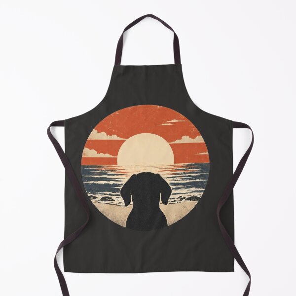 Item preview, Beagle Silhouette Sunset | Retro Ocean Dog Art designed and sold by FireWildChild.