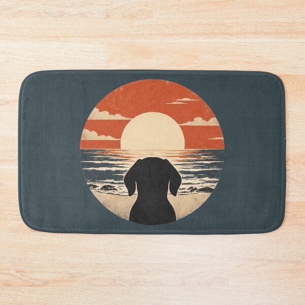 Item preview, Beagle Silhouette Sunset | Retro Ocean Dog Art designed and sold by FireWildChild.