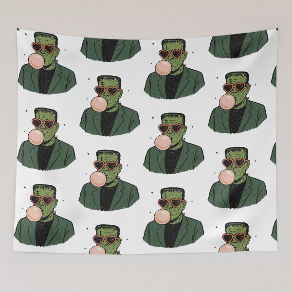 Item preview, Bubble Gum Frankenstein Monster With Heart Sunglasses Retro Halloween designed and sold by ViniBall.