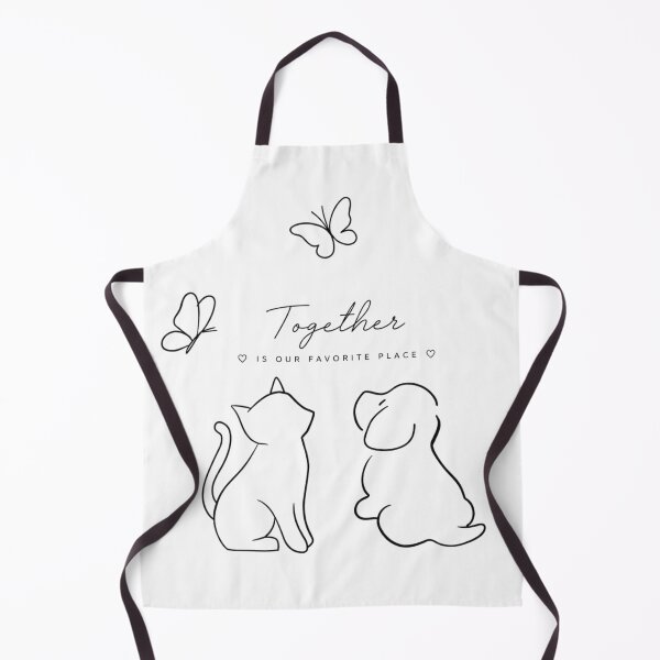 Item preview, Together Is Our Favorite Place – Cute Cat & Dog Love designed and sold by Mirai_Art ⭐⭐⭐⭐.