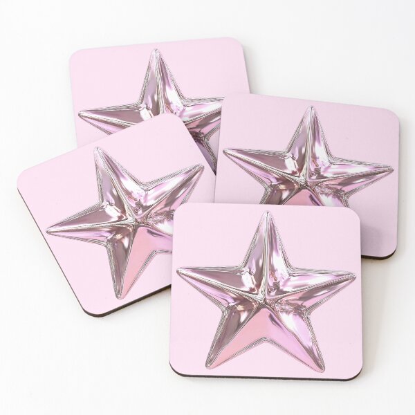 Item preview, Glossy Metallic Pink Star Art designed and sold by jianina-alondra.