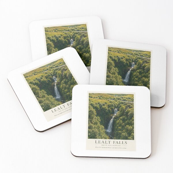 Item preview, Lealt Falls Isle of Skye Scotland Poster | Scottish Highlands Waterfall Landscape Art designed and sold by Wandered North.