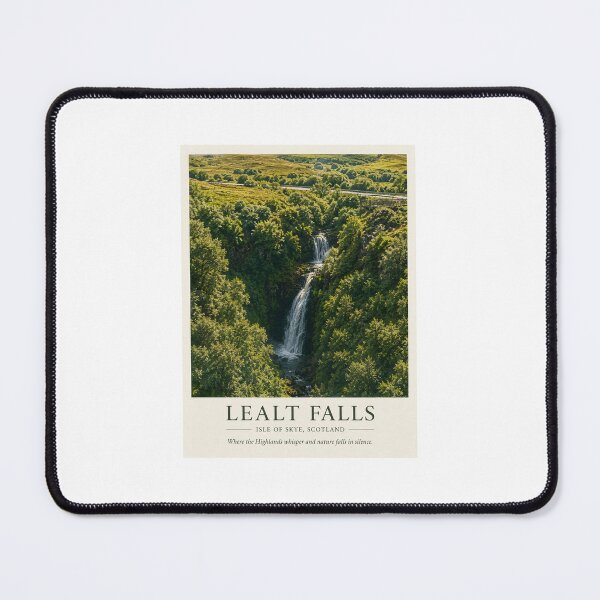 Item preview, Lealt Falls Isle of Skye Scotland Poster | Scottish Highlands Waterfall Landscape Art designed and sold by Wandered North.