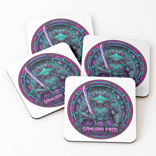 Item preview, Cyberpunk Samurai Frog - Neon Cyber Ninja Amphibian designed and sold by Surviving Monday Club.