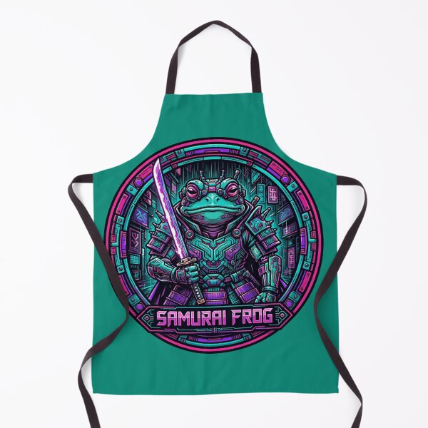 Item preview, Cyberpunk Samurai Frog - Neon Cyber Ninja Amphibian designed and sold by Visual Chillout by GP .