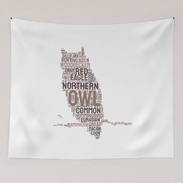 Item preview, Silhouette Owl Species Word Cloud Typography Art designed and sold by AyfuDesigns.