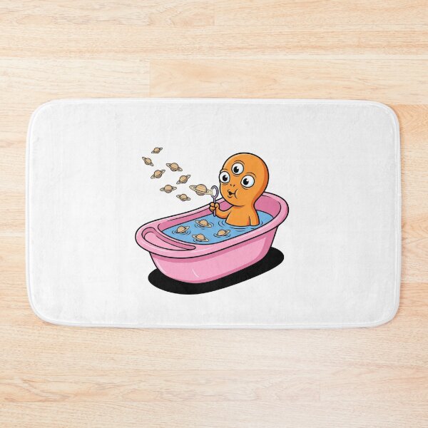 Item preview, Cute Orange Alien Blowing Saturn Planet Bubbles designed and sold by Rare By Hero.