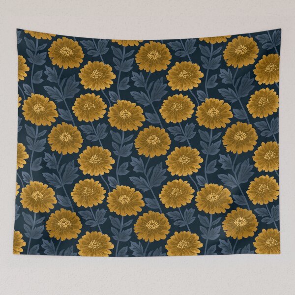 Item preview, Flourishing Zinnia Print  - Flower Bouquet Pattern - Anniversary Gifts For Mom designed and sold by RoyalStarsPatts.