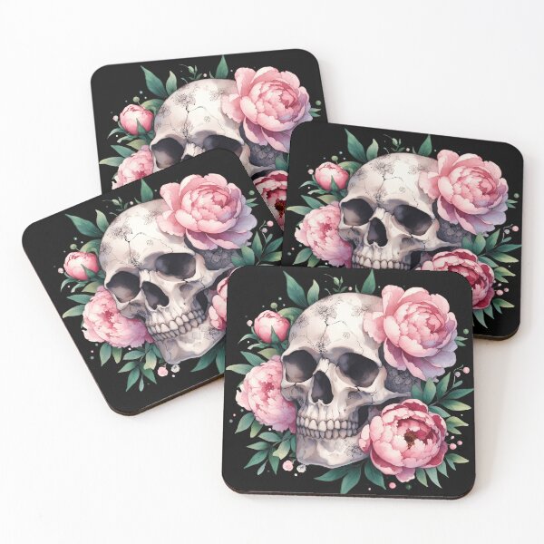 Item preview, Cottagecore Gothic Floral Skull Art designed and sold by Lorraine Cozy Corner.