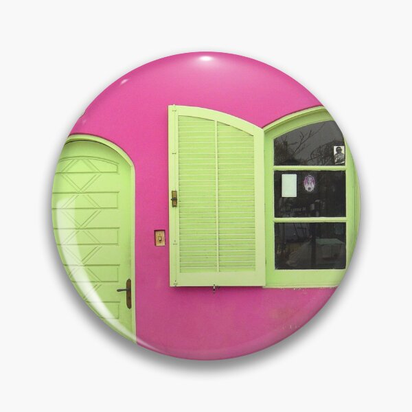Item preview, Tropical island yellow door and pink house color fine art photograph wall art designed and sold by Jéanpaul  Ferro.
