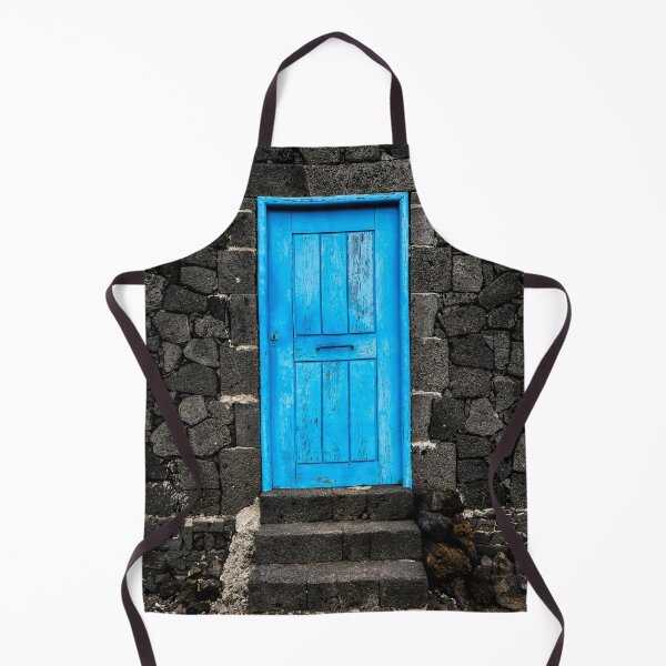 Item preview, European blue door with stone house color fine art photograph wall art designed and sold by Jéanpaul Ferro.