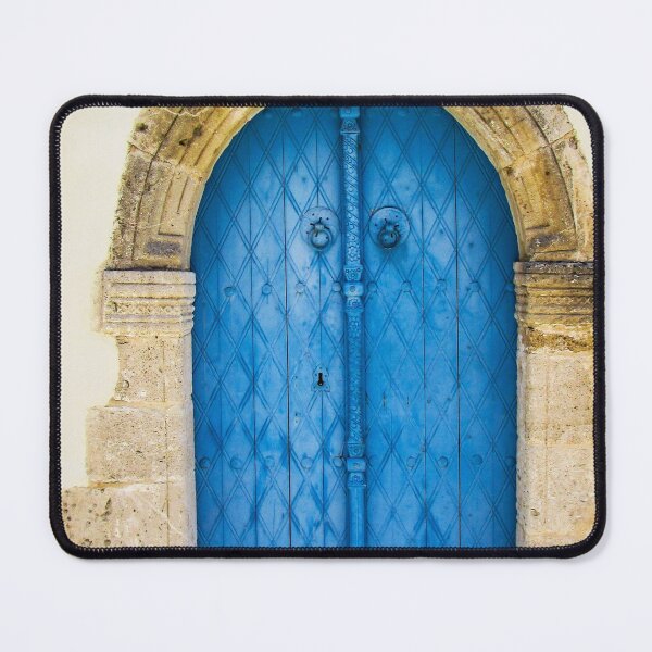 Item preview, Antique Moorish blue door fine art colorful photograph wall art designed and sold by Jéanpaul Ferro.
