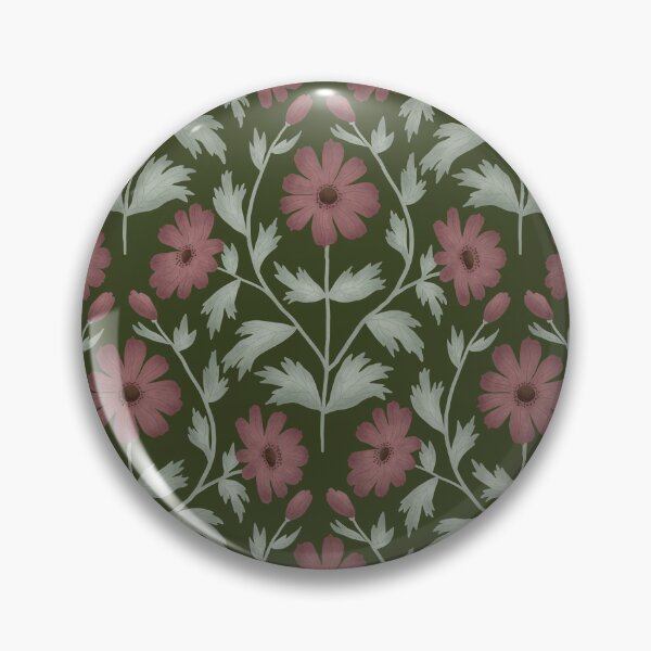 Item preview, Anemone Damask - Dark Forest Green Botanical Pattern designed and sold by Ema Tudose.