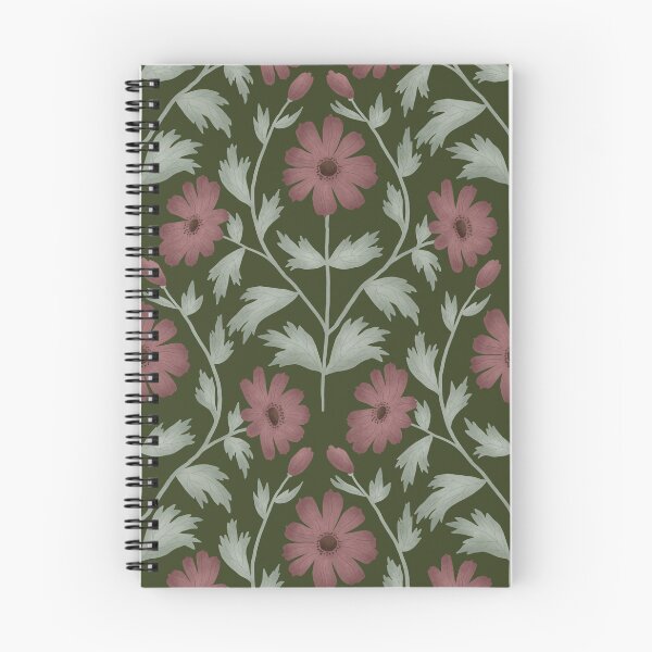 Item preview, Anemone Damask - Dark Forest Green Botanical Pattern designed and sold by Ema Tudose.