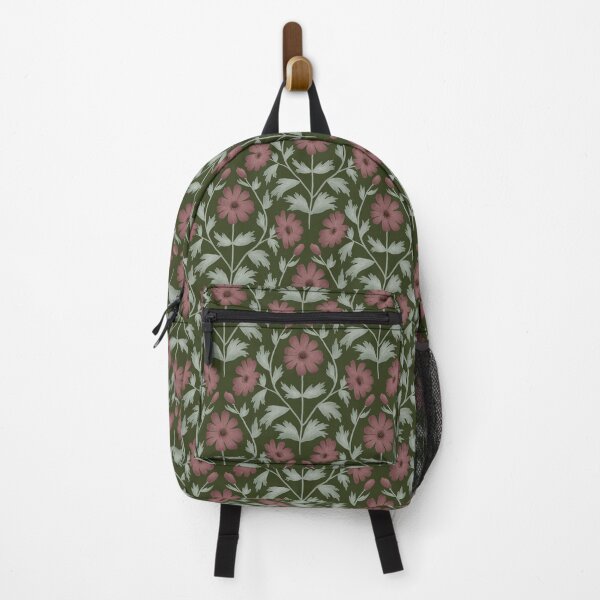 Item preview, Anemone Damask - Dark Forest Green Botanical Pattern designed and sold by Ema Tudose.