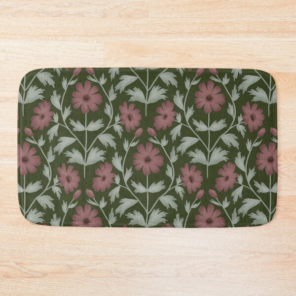 Item preview, Anemone Damask - Dark Forest Green Botanical Pattern designed and sold by Ema Tudose.