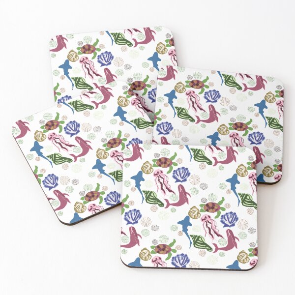 Item preview, Colorful Marine Life Pattern | Sharks, Whales, Turtles & Seashells designed and sold by formysidequests.