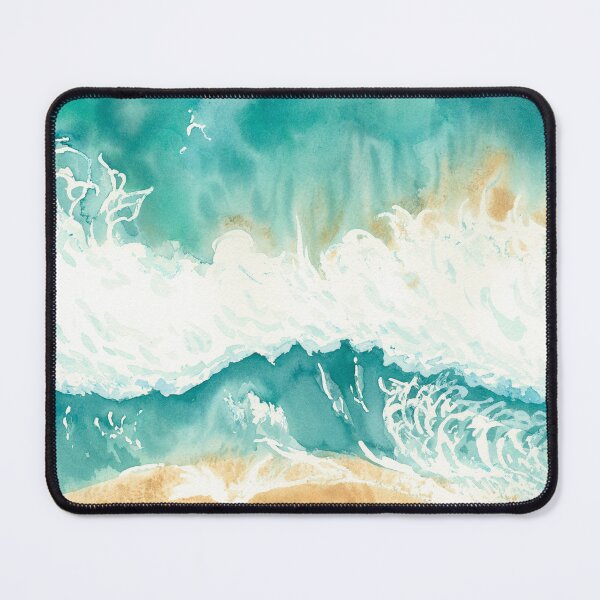 Item preview, Watercolor painting of a wave on the beach, aerial view by drone designed and sold by Anais-Mrn.