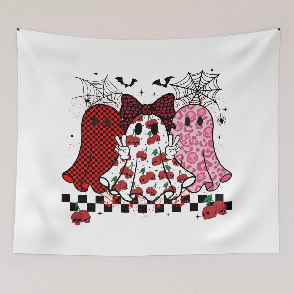 Item preview, Skull Cherry Ghosts Spooky Cute Grunge Y2K Halloween Trio designed and sold by Alluka Brand.