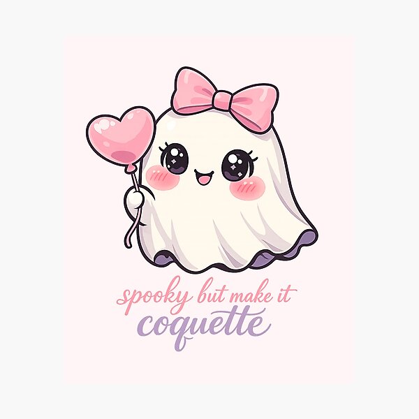 Item preview, Spooky But Make It Coquette Cute Ghost Bow – Pink Halloween Girly Trending Gift designed and sold by SanaCreation13.