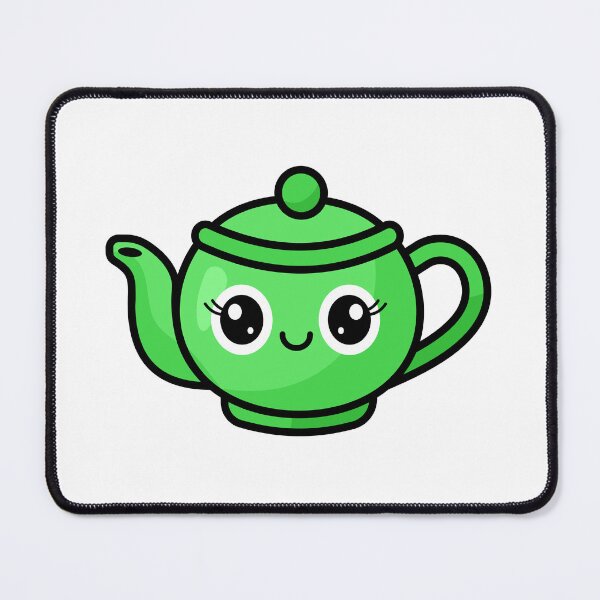 Item preview, Cute Green Teapot Kawaii Illustration designed and sold by chaaval.