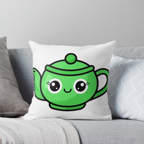 Item preview, Cute Green Teapot Kawaii Illustration designed and sold by chaaval.