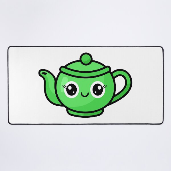 Item preview, Cute Green Teapot Kawaii Illustration designed and sold by chaaval.