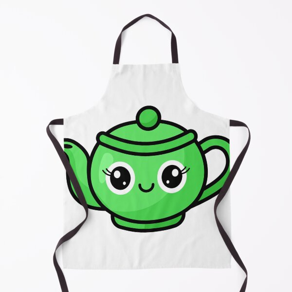 Item preview, Cute Green Teapot Kawaii Illustration designed and sold by chaaval.