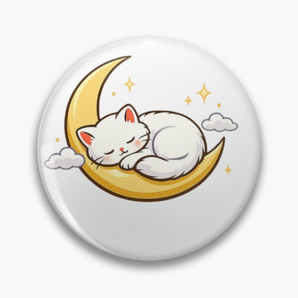 Item preview, Moonlit Cat Dreams-cute Sleeping kitten on Crescent Moon designed and sold by teeNova Wear.