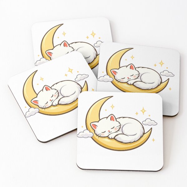 Item preview, Moonlit Cat Dreams-cute Sleeping kitten on Crescent Moon designed and sold by teeNova Wear.