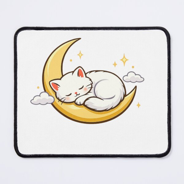 Item preview, Moonlit Cat Dreams-cute Sleeping kitten on Crescent Moon designed and sold by teeNova Wear.