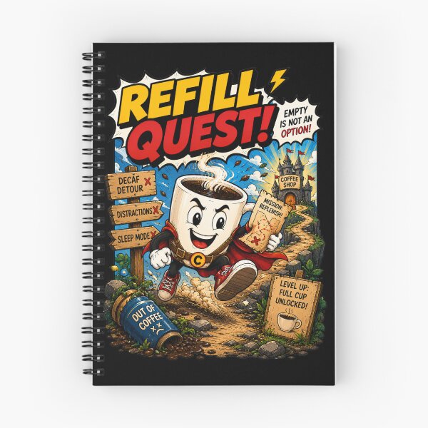 Item preview, Refill Quest – Funny Comics Design designed and sold by Mac Sketches.