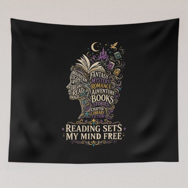Item preview, Reading sets my mind free for book lovers designed and sold by HandicraftArt.