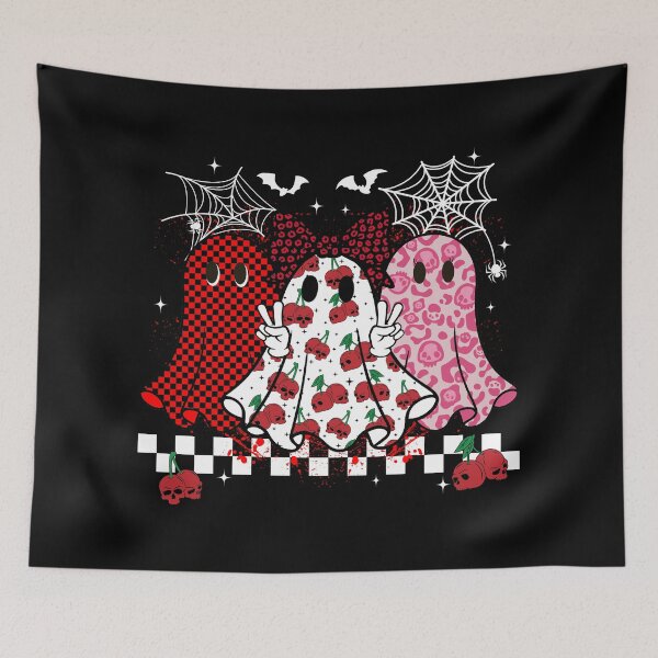 Item preview, Skull Cherry Ghosts Spooky Cute Grunge Y2K Halloween Trio designed and sold by Alluka Brand.