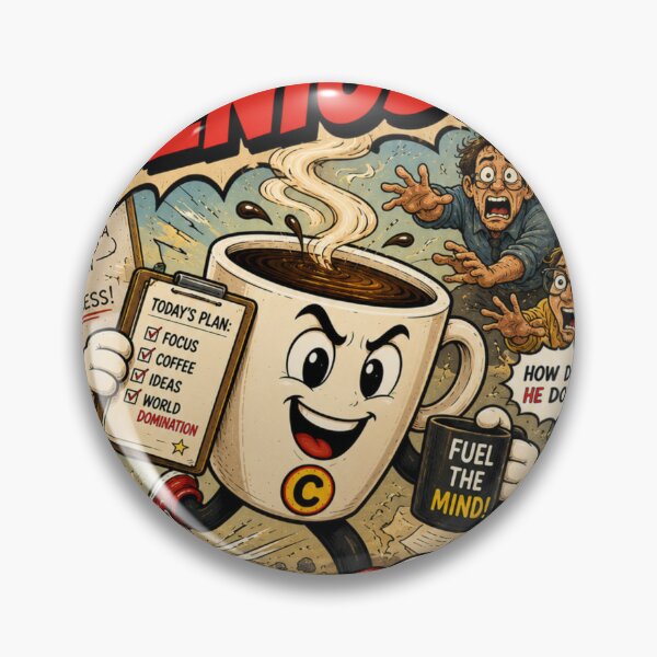 Item preview, Brewing Genius – Funny Comics Design designed and sold by Mac Sketches.