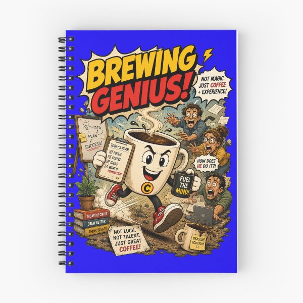 Item preview, Brewing Genius – Funny Comics Design designed and sold by Mac Sketches.