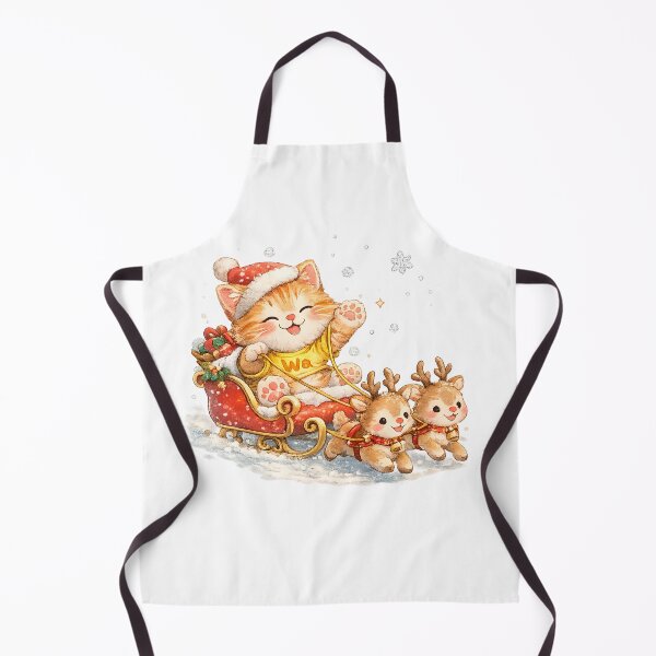 Item preview, Orange Tabby Cat Riding Santa Sleigh designed and sold by Wawa5656.
