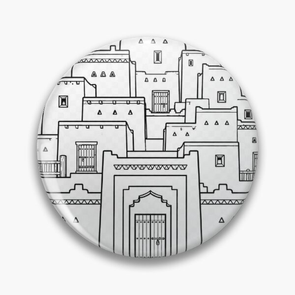 Item preview, AlUla Old Town | Saudi Arabia | Black and White Vector designed and sold by DesertInkArt.