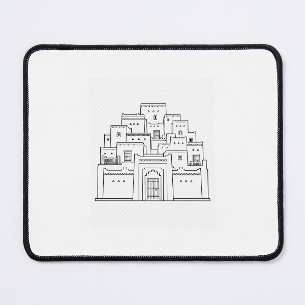 Item preview, AlUla Old Town | Saudi Arabia | Black and White Vector designed and sold by DesertInkArt.