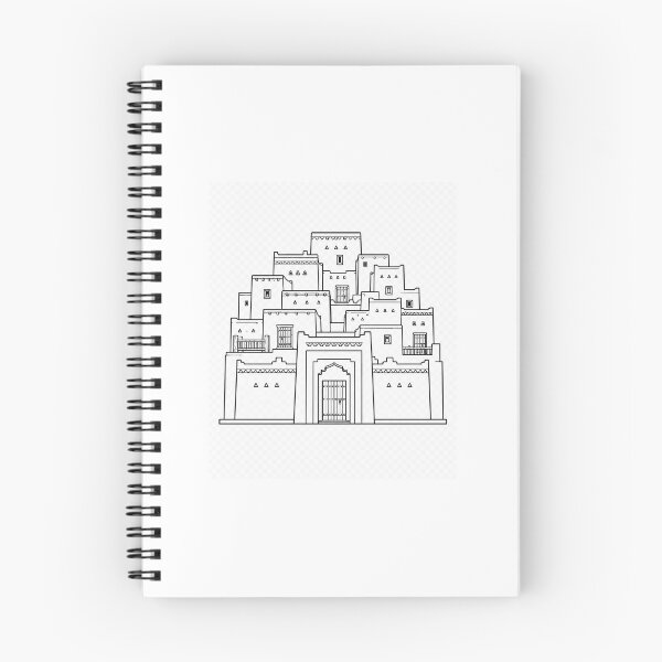 Item preview, AlUla Old Town | Saudi Arabia | Black and White Vector designed and sold by DesertInkArt.