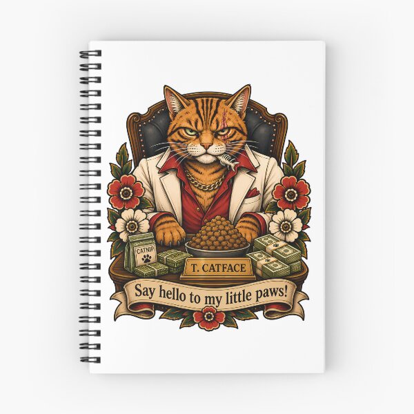 Item preview, Scarface Catface Tattoo Gangster Cat designed and sold by Old's Cool Cat Studio.