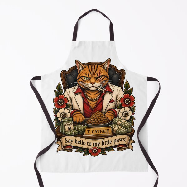 Item preview, Scarface Catface Tattoo Gangster Cat designed and sold by Old's Cool Cat Studio.