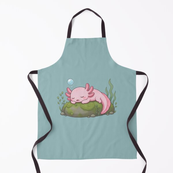 Item preview, Sleeping Axolotl on Mossy Rock - Cute Aquarium Pet Nap Art designed and sold by Knacky Print.