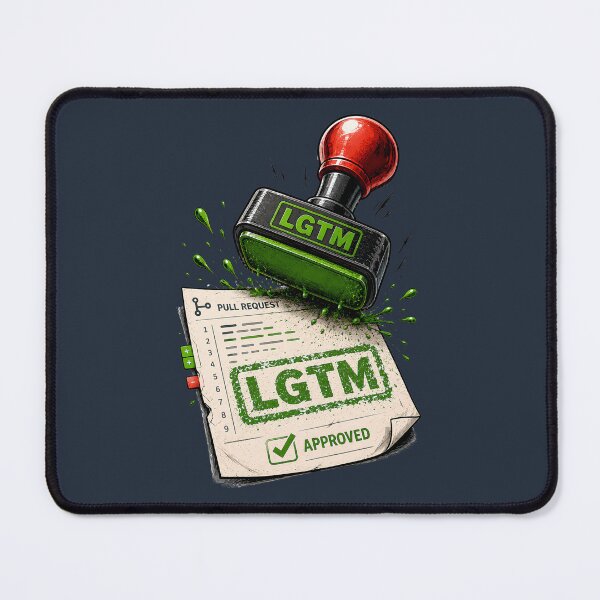 Item preview, LGTM Rubber Stamp Funny Programmer Code Review Design designed and sold by PXEpic.