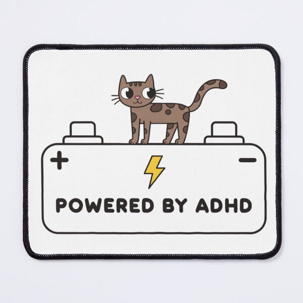 Item preview, Powered By ADHD Cat Pink – Cute Chaotic Kitty Art designed and sold by Charonde.