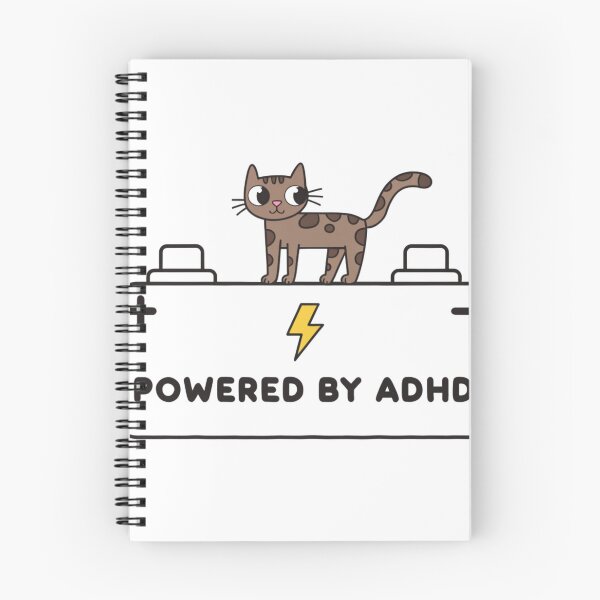Item preview, Powered By ADHD Cat Pink – Cute Chaotic Kitty Art designed and sold by Charonde.