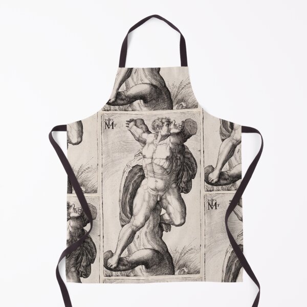 Item preview, Muscular Nude Male Figure Renaissance Engraving designed and sold by artofuniverse.